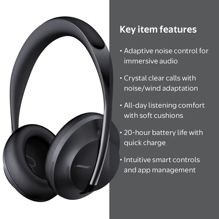 Bose Noise Cancelling Wireless Bluetooth Headphones 700 - Walmart.com