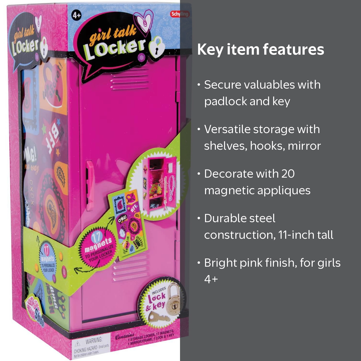 アメトイ girl talk 2点セット Schylling Girl Talk Locker with Magnets Dollhouse Accessory