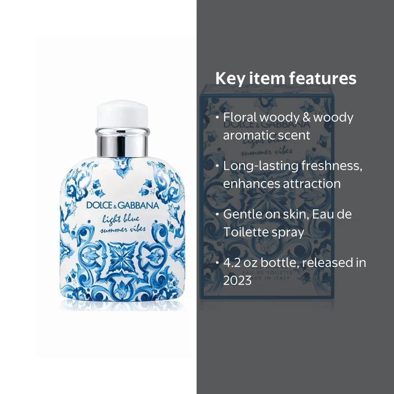 Dolce & Gabbana Light Blue Pour Homme Summer Vibes, 4.2 oz EDT