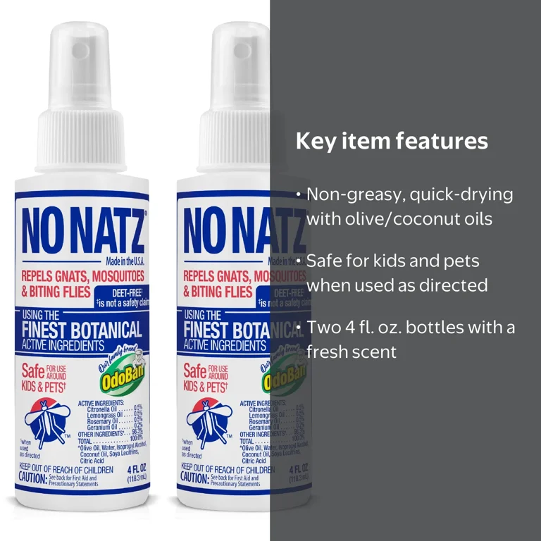 No Natz, Botanical Insect Repellent, 4 Fl. Oz. Spray Bottle, 2