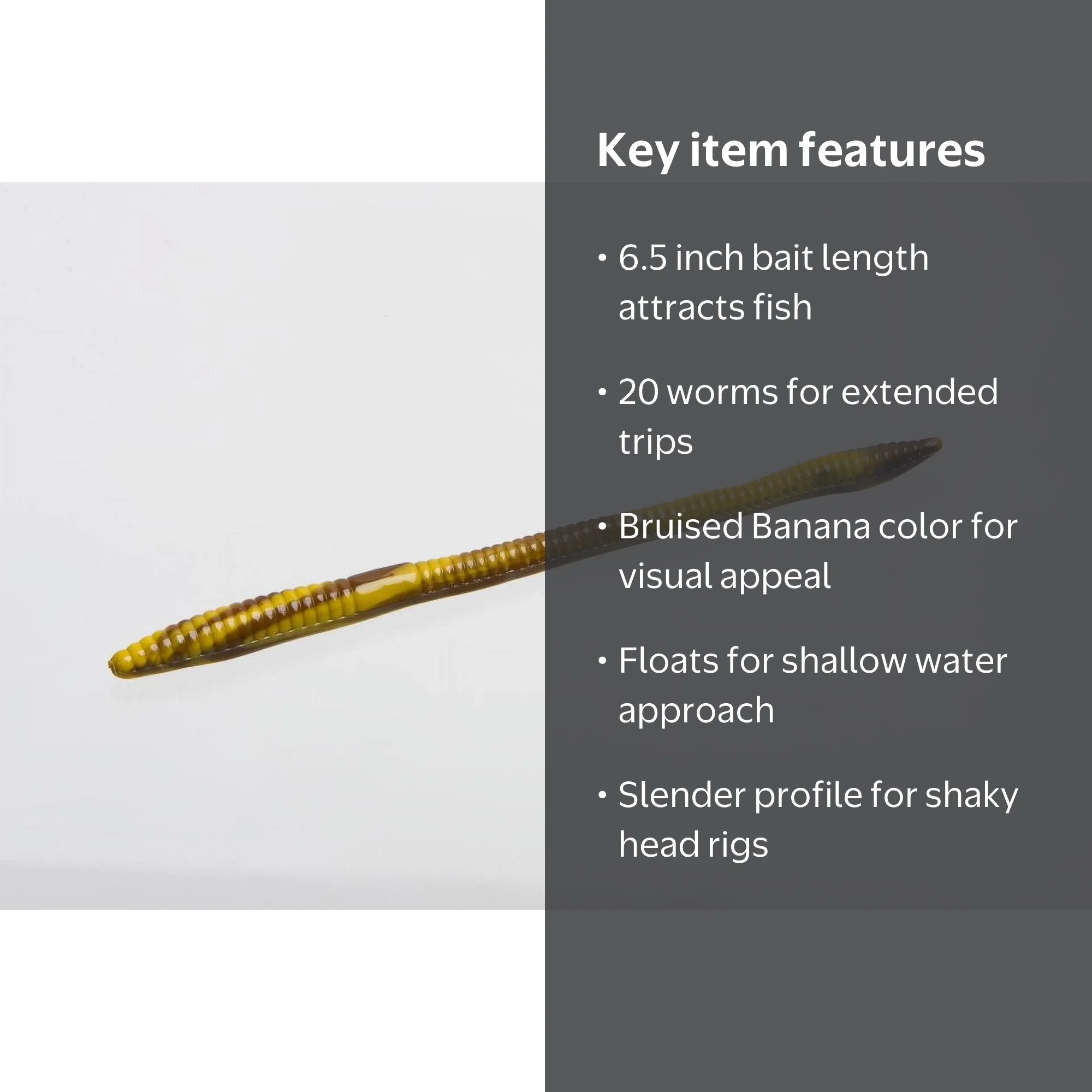 zoom ちょきりん Zoom Trick Worm 6.5'', Bruised Banana, 20 Pack - Walmart.com