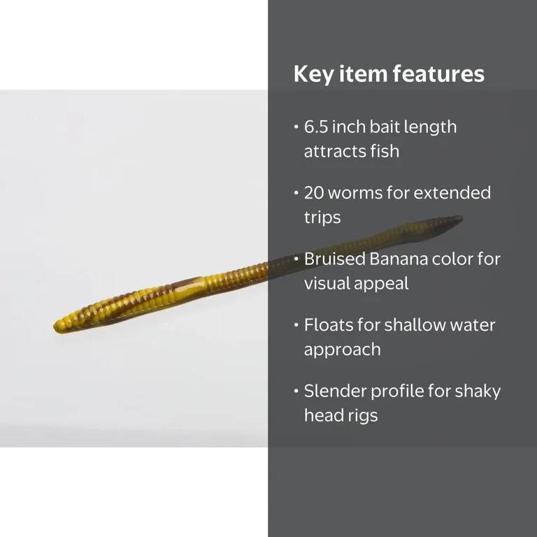 Zoom Trick Worm 6.5'', Bruised Banana, 20 Pack - Walmart.com