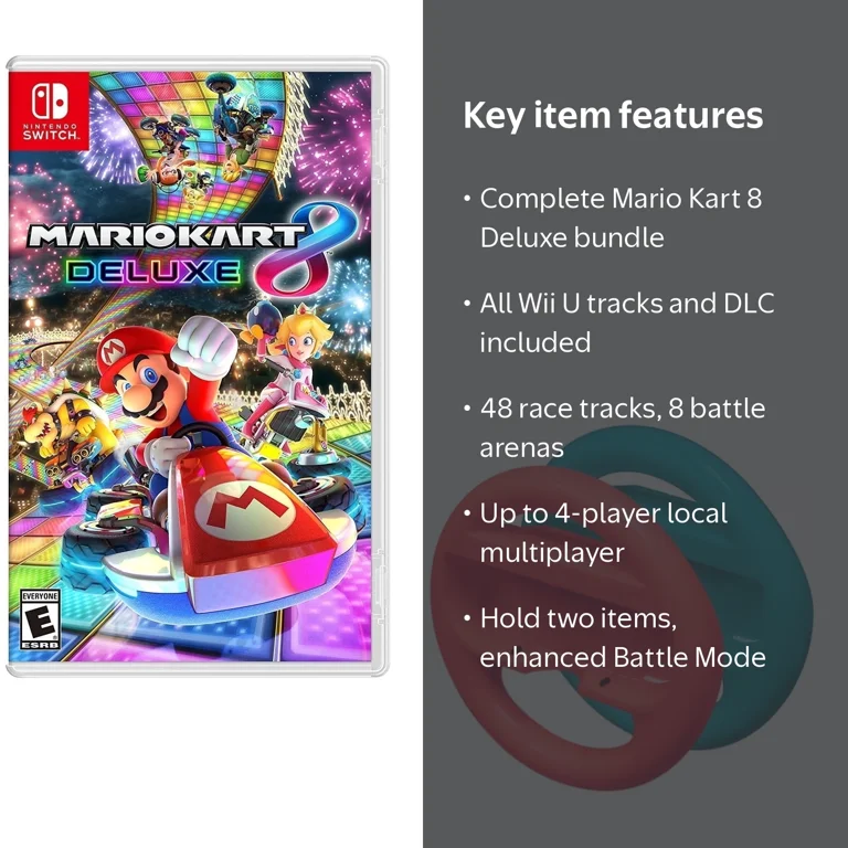Nintendo, Mario Kart 8, Switch, Red and Blue Steering Wheels