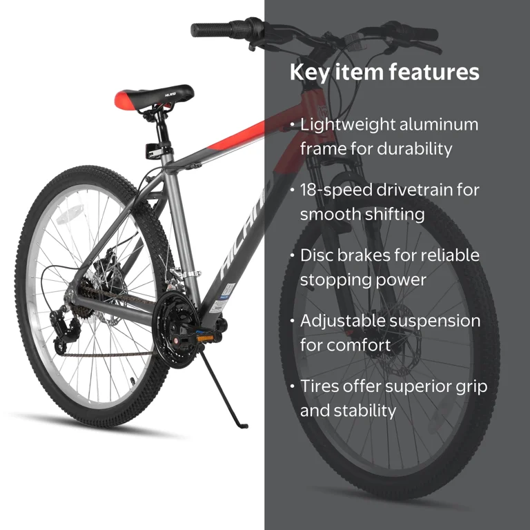 Hiland 26 Inch Mountain Bike, 18-Speed MTB with Dual Disc Brake