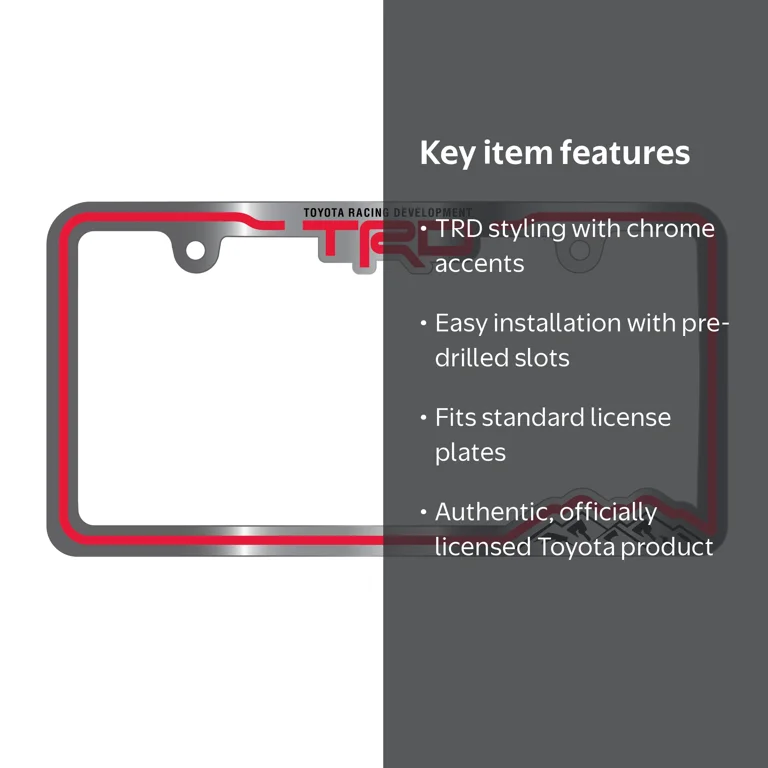 Toyota TRD Red Stripe Metal License Plate Frame - Walmart.com