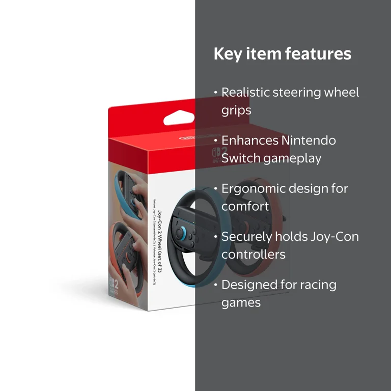 Nintendo, Joy-Con‚Ñ¢ Wheel, 2 Pack, Blue/Red, Racing Accessory