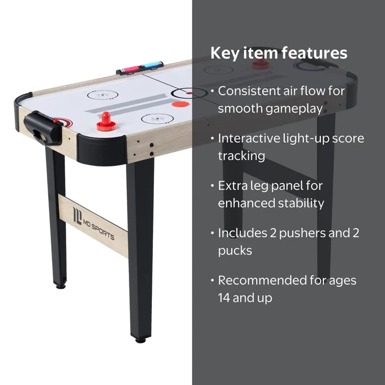 Accessoires Air Hockey N-K – 2 Strikers Et 4 Palets Rouges, Glisse Rapide Feutre Vert, Pour Tables Arcade Et Bars