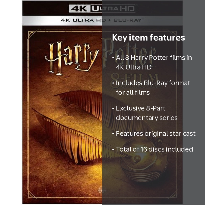 SDS, Harry Potter: 8-Film Collection, 4K Ultra HD Blu-Ray