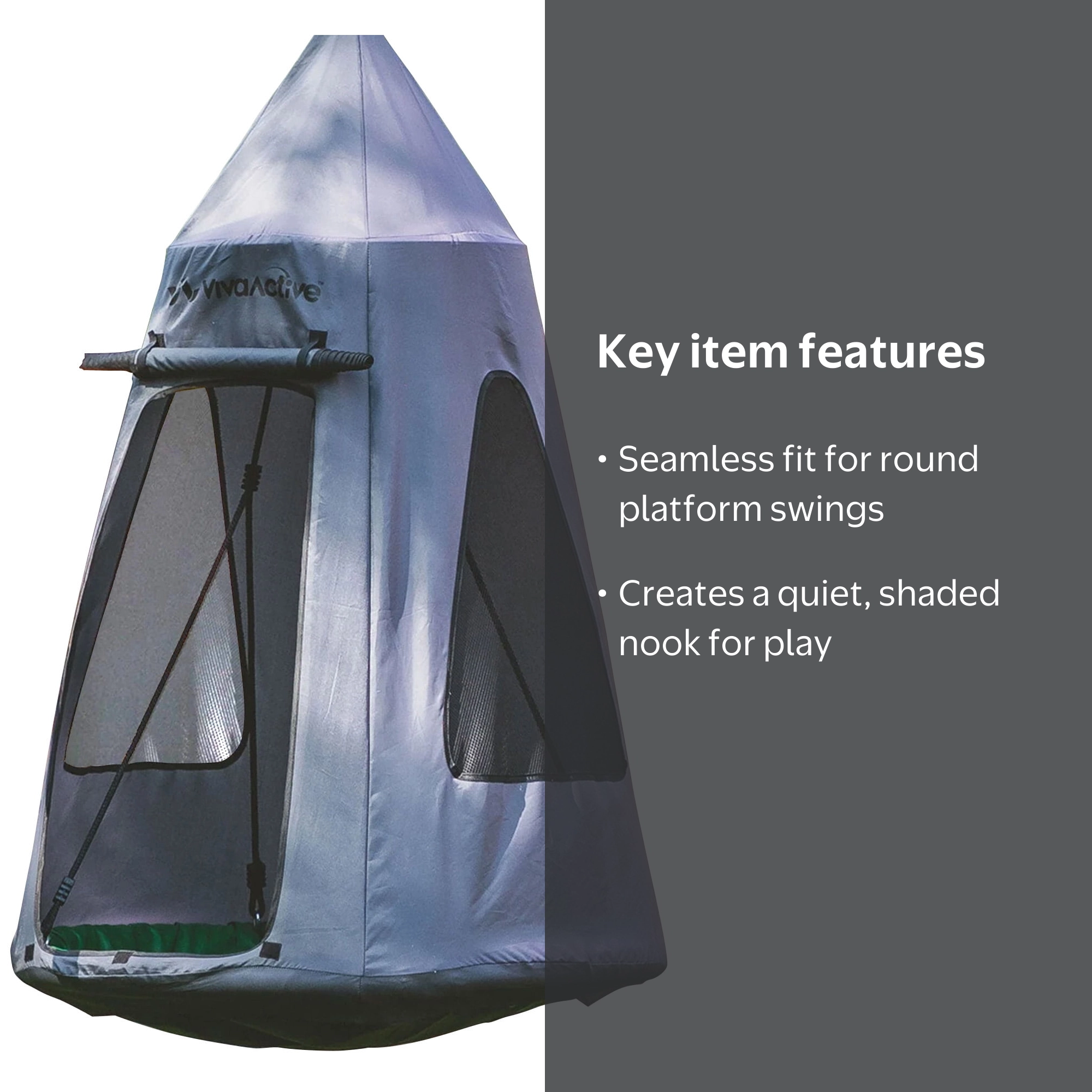gobaplay Hanging Tent for Round Platform Swing with Removeable 