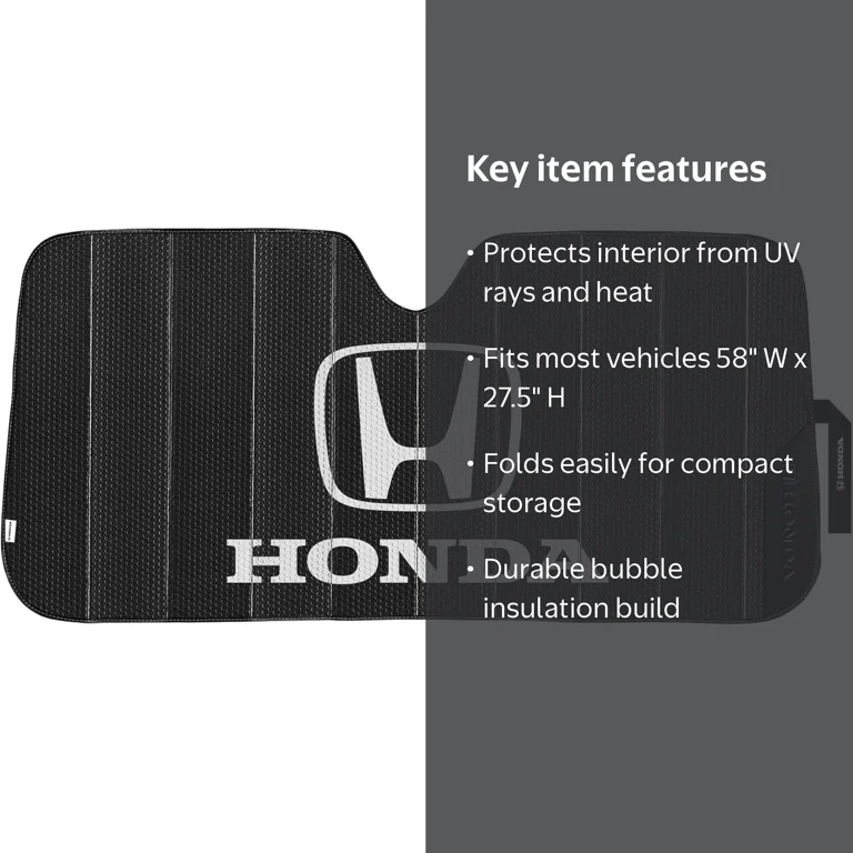 Plasticolor Honda 2-Sided Windshield Accordion Sunshade 58x27.5