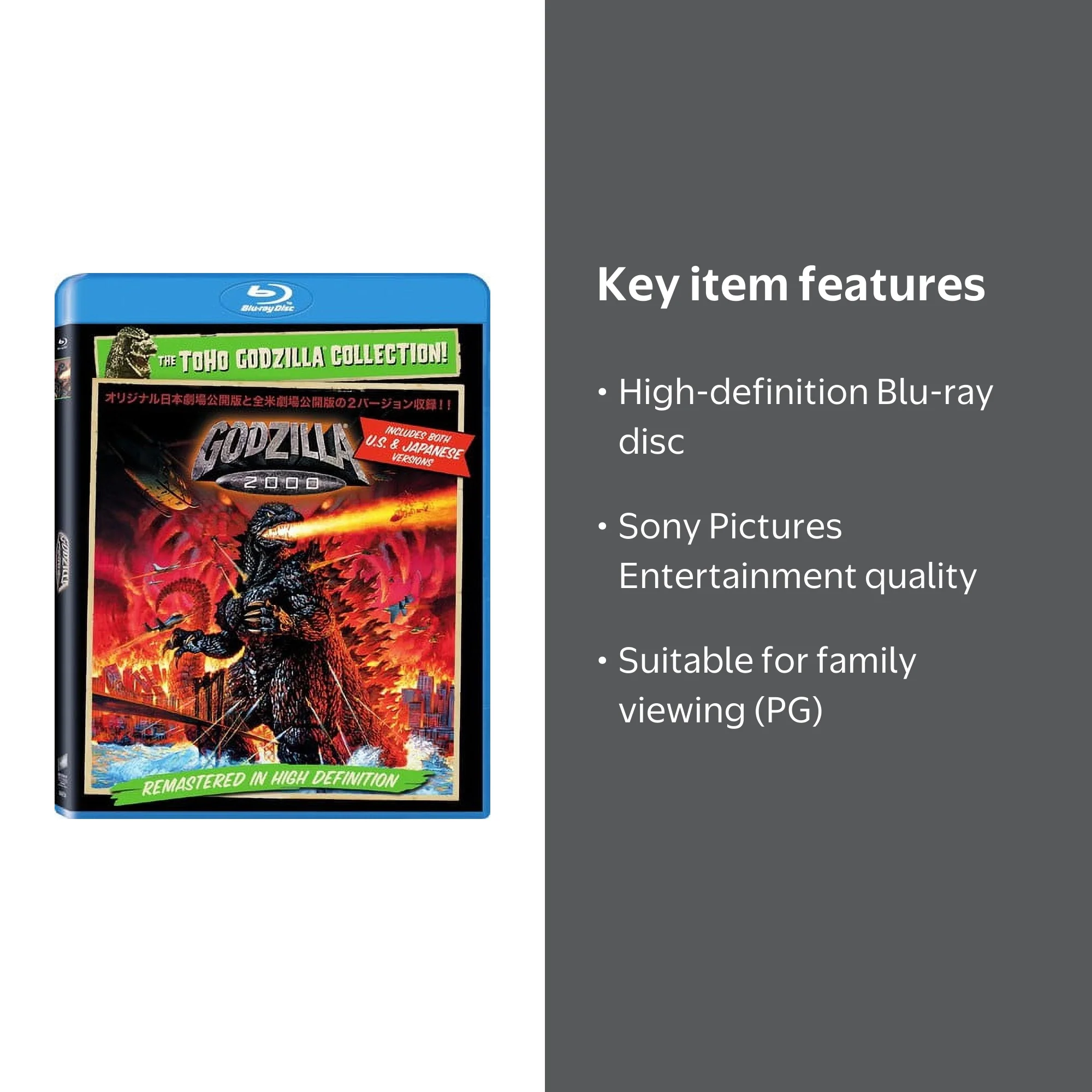 Godzilla 2000: Sci-fi Action-Adventure Blu-ray Movie - Walmart.com