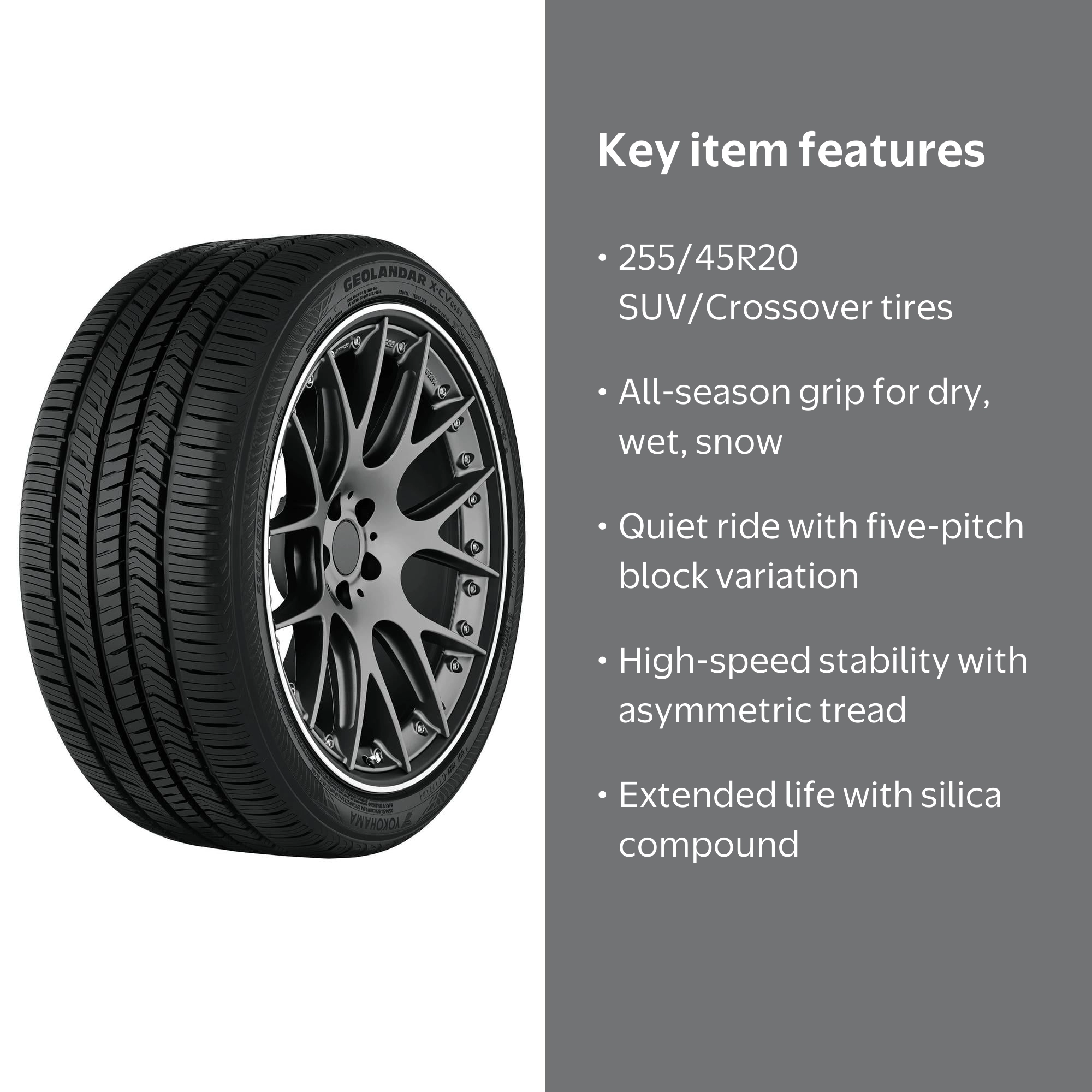 Free Shipping! Yokohama Geolandar X-CV All Season Tire, 255/45R20