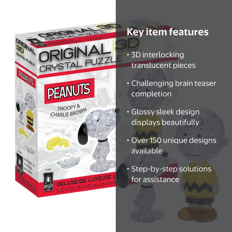 Snoopy and Charlie Brown Original 3D Crystal Puzzles by BePuzzled