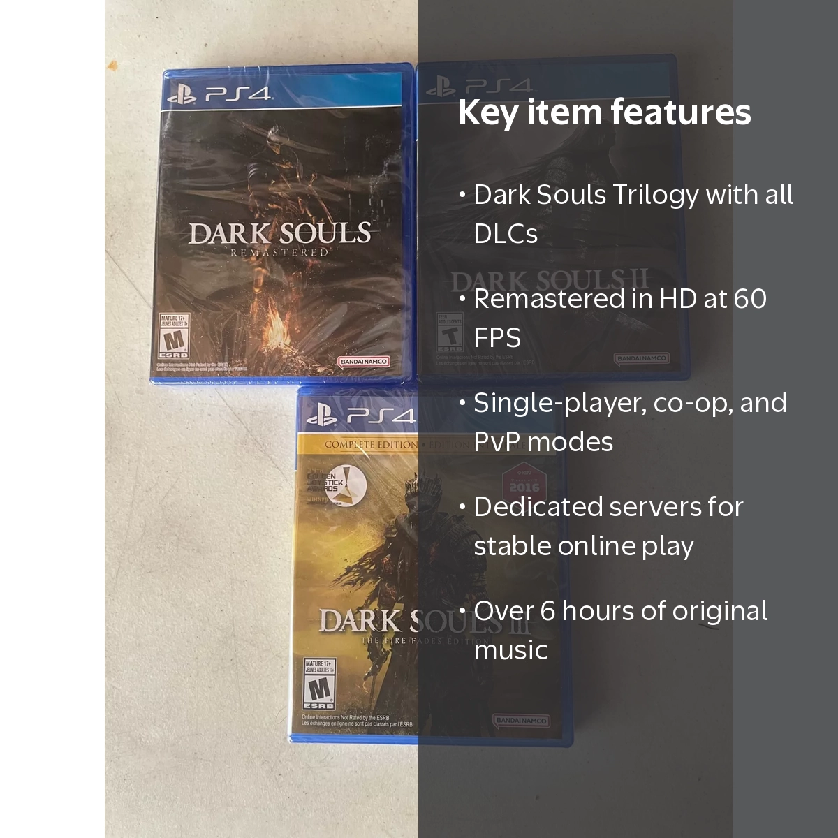 Dark Souls Trilogy PS4 Sony PlayStation 4 Brand New Factory Sealed