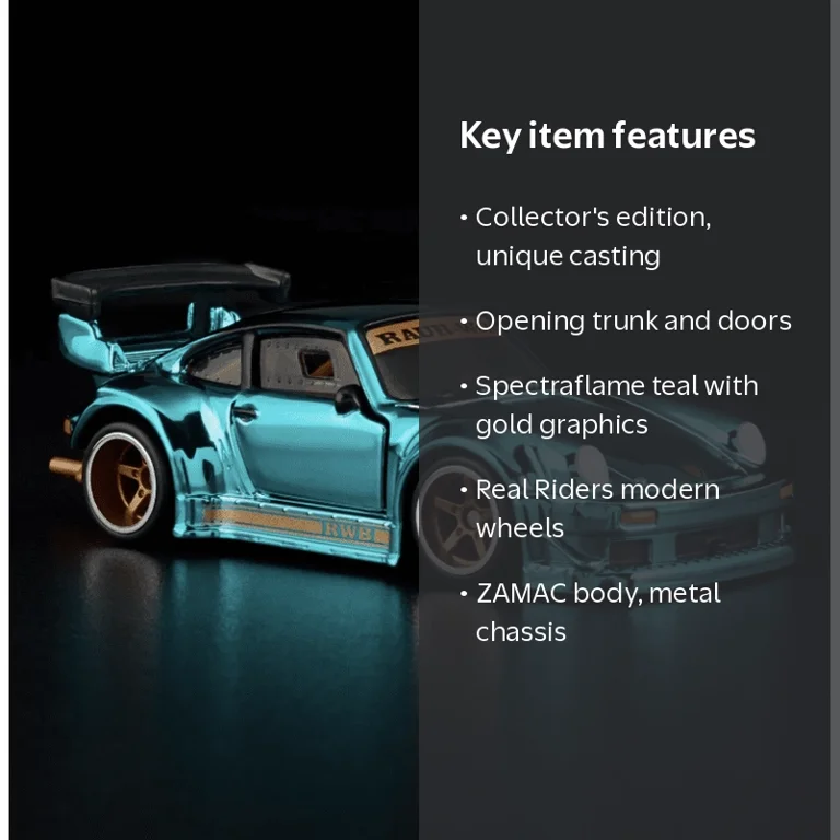 Mattel, RLC RWB Porsche 930, Spectraflame teal, Real Riders wheels