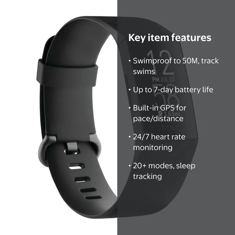 Fitbit Charge 4 Black - New Adult Electronic Watch with NFC