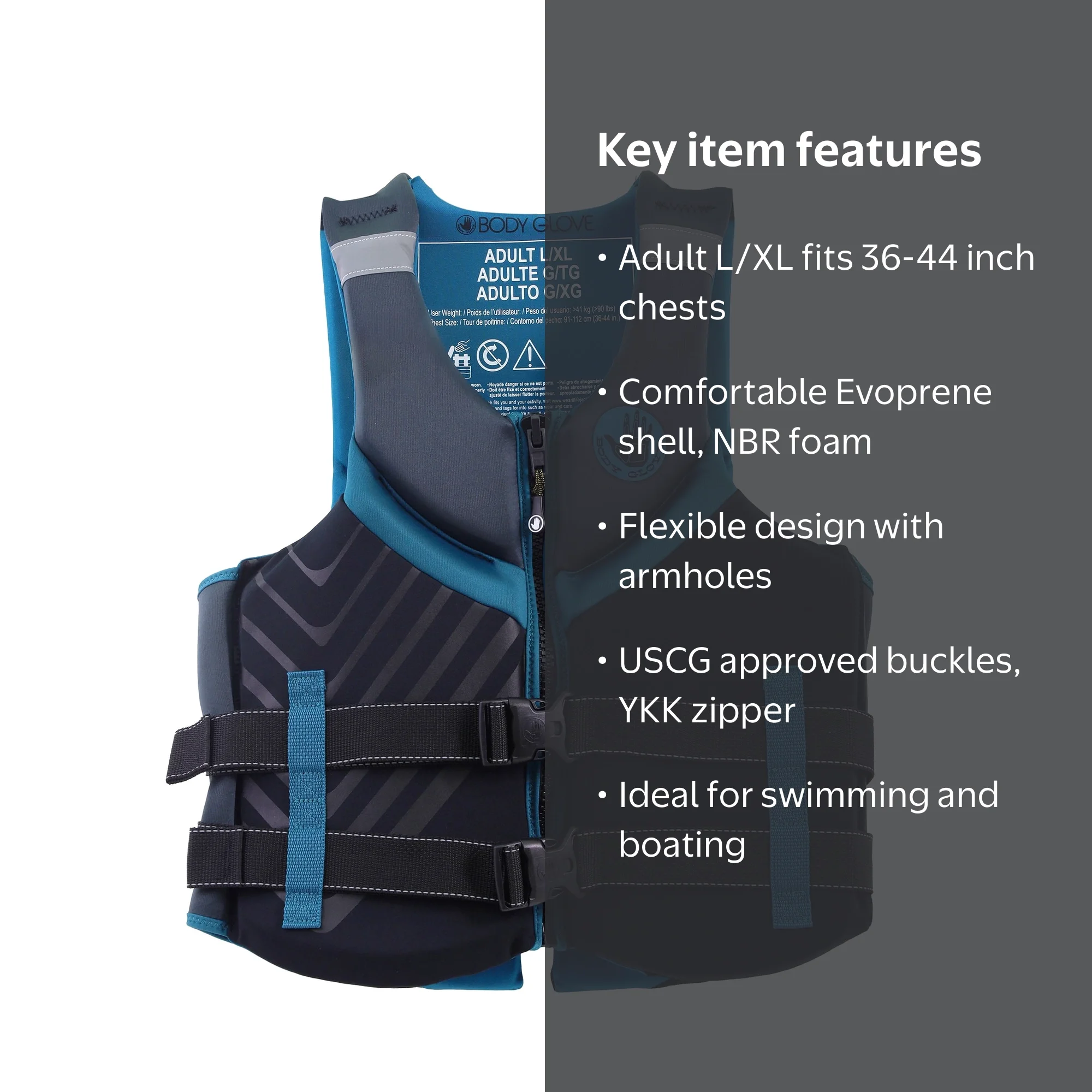 Body Glove Adult PFD Life Jacket - U.S. Coast Guard Approved