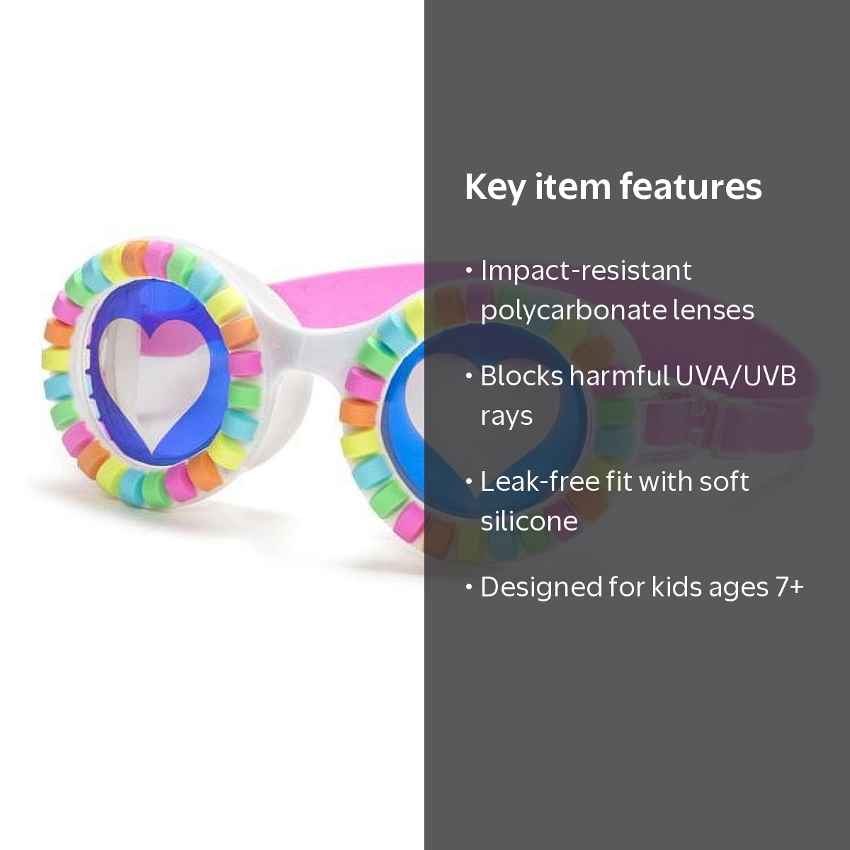 Eye Pop, Candy Lane Swim Goggles, Multicolor, UV Protection