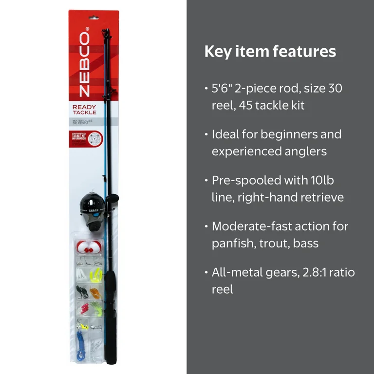 RODE GHF50 （新品8個セット） Zebco READY TACKLE Spincasting Fishing Rod & Reel Combo 5-foot 6