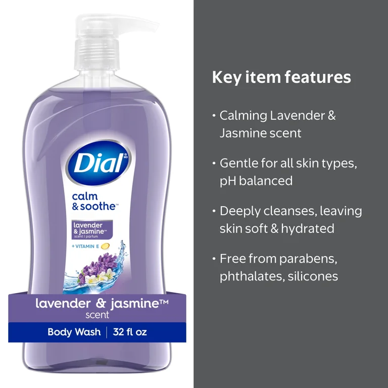 Dial Calm & Soothe Body Wash, Lavender & Jasmine, 32 fl oz