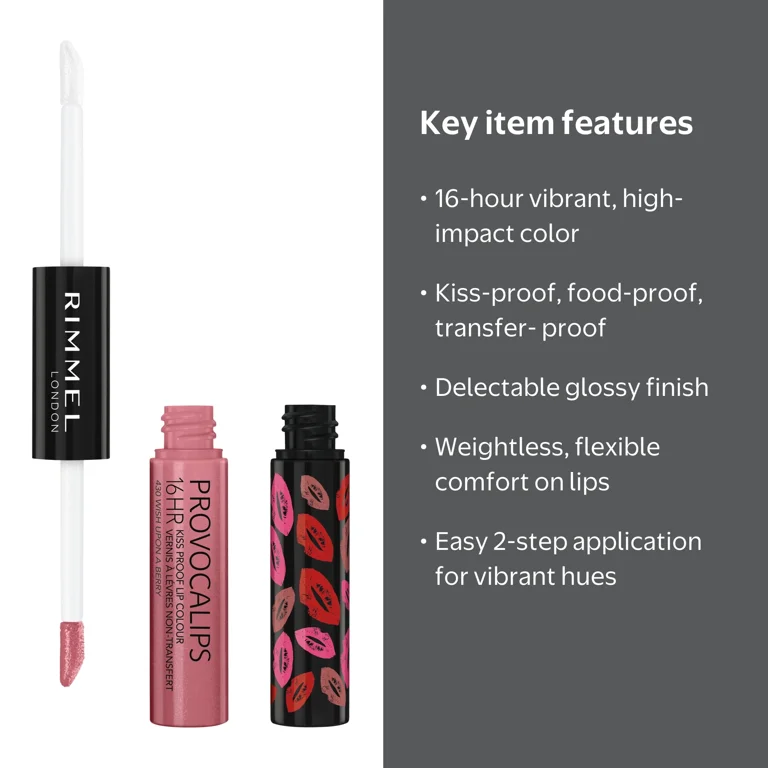 Rimmel, Lip Stick, Wish Upon a Berry, 0.14 oz, Glossy Finish