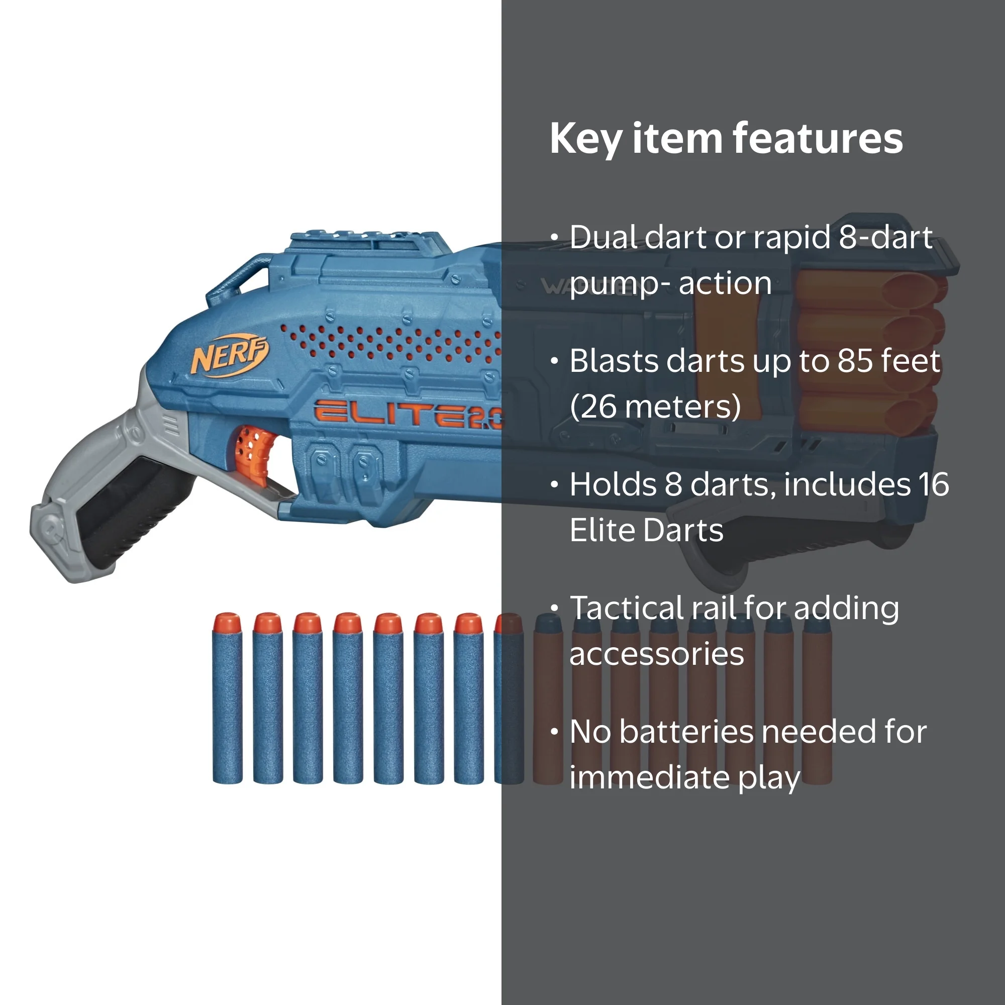 Nerf Elite 2.0 Warden DB-8 Blaster, Includes 16 Official Nerf