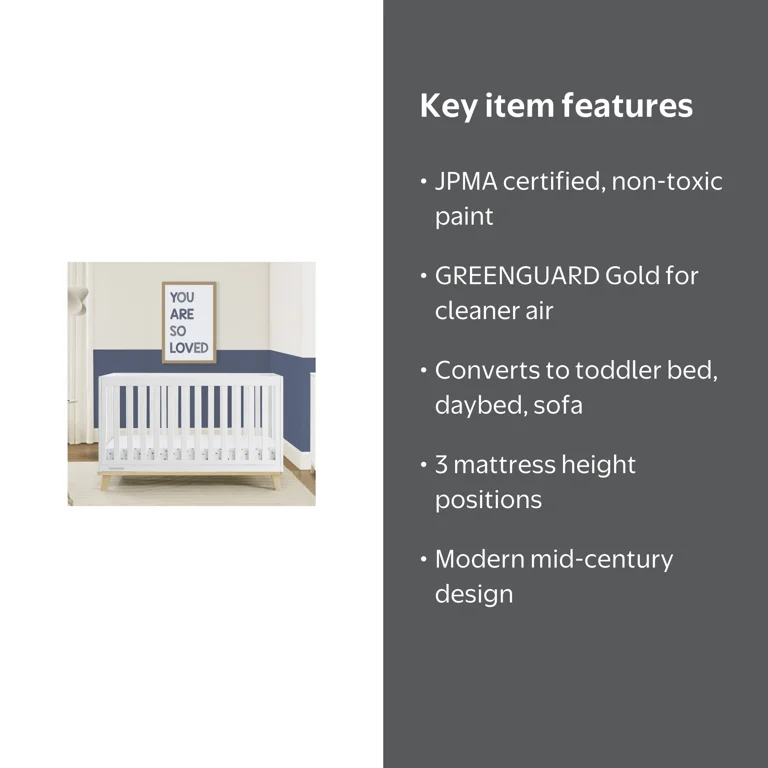 Delta Children Frankie 4-in-1 Convertible Crib - Greenguard Gold