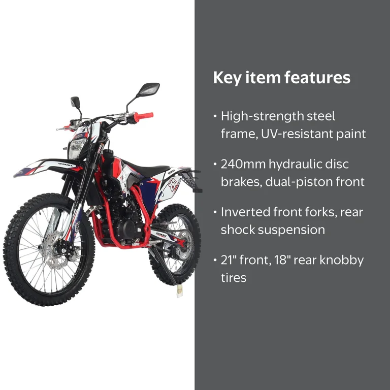 X-Pro Adult Gas Dirt Bike 250cc Titan Dlx, Chinese Powered with