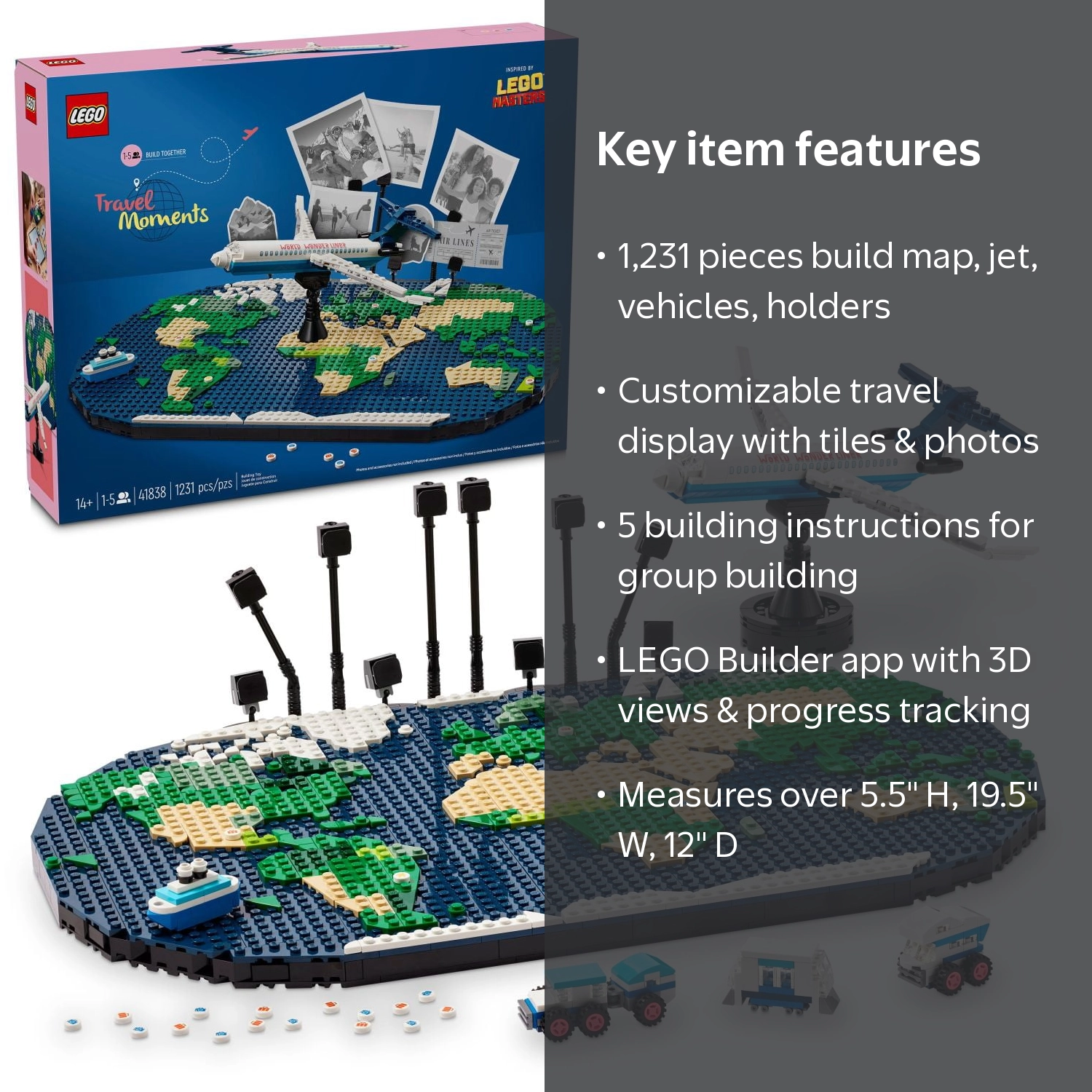 LEGO, Travel Moments Building Set, World Map for Travelers, 41838