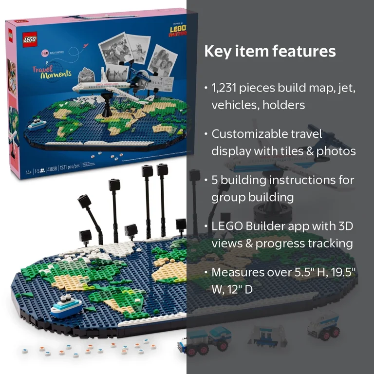 LEGO, Travel Moments Building Set, World Map for Travelers, 41838