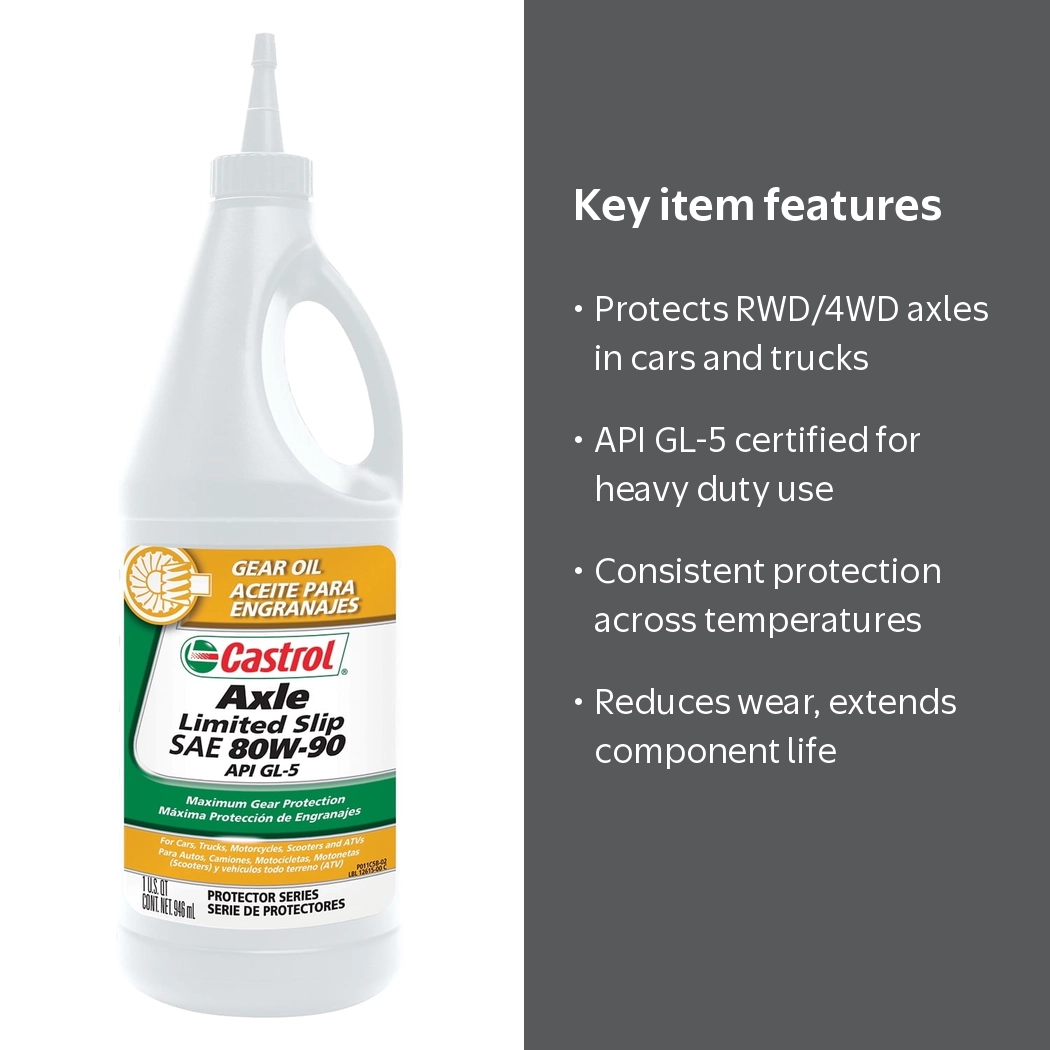 【新品未使用】 Castrol リミテッドスリップ90 8缶セット Castrol Axle Limited Slip 80W-90 Gear Oil, 1 Quart - Walmart.com
