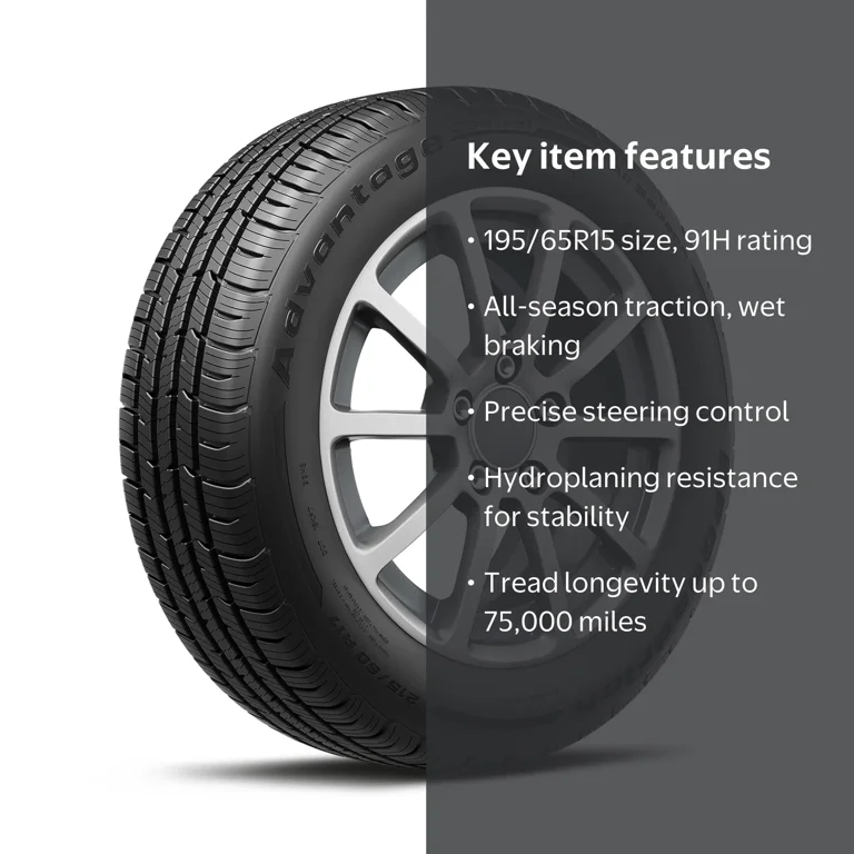 BFGoodrich Advantage Control Tire, All-Season, 195/65R15 91H 