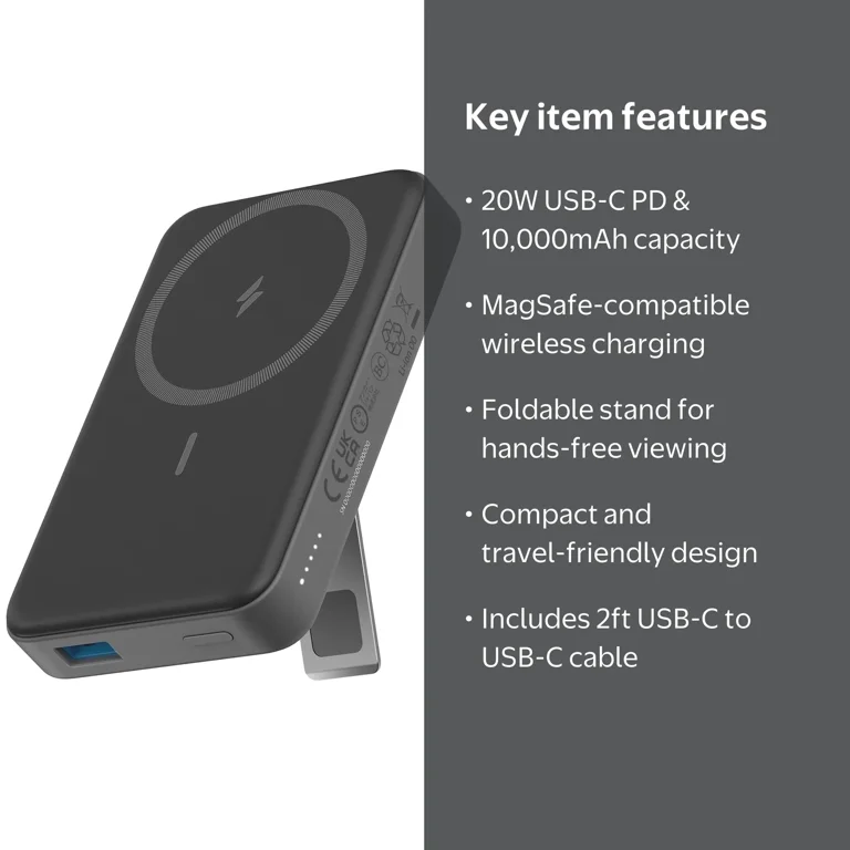 Anker 633 Magnetic Battery, 10,000mAh Foldable Wireless Power Bank