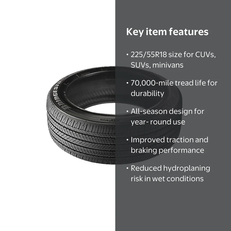 Bridgestone, Passenger Tire, 225/55R18 98H, All Season - Walmart.com