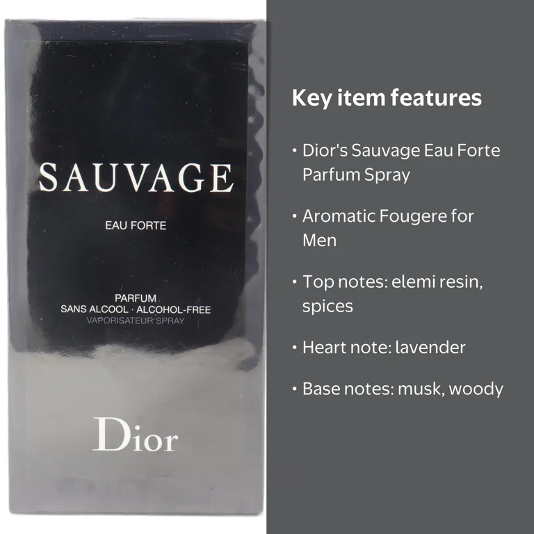 Dior, Men's Sauvage Eau Forte Parfum, 3.4 oz, Aromatic Fougere