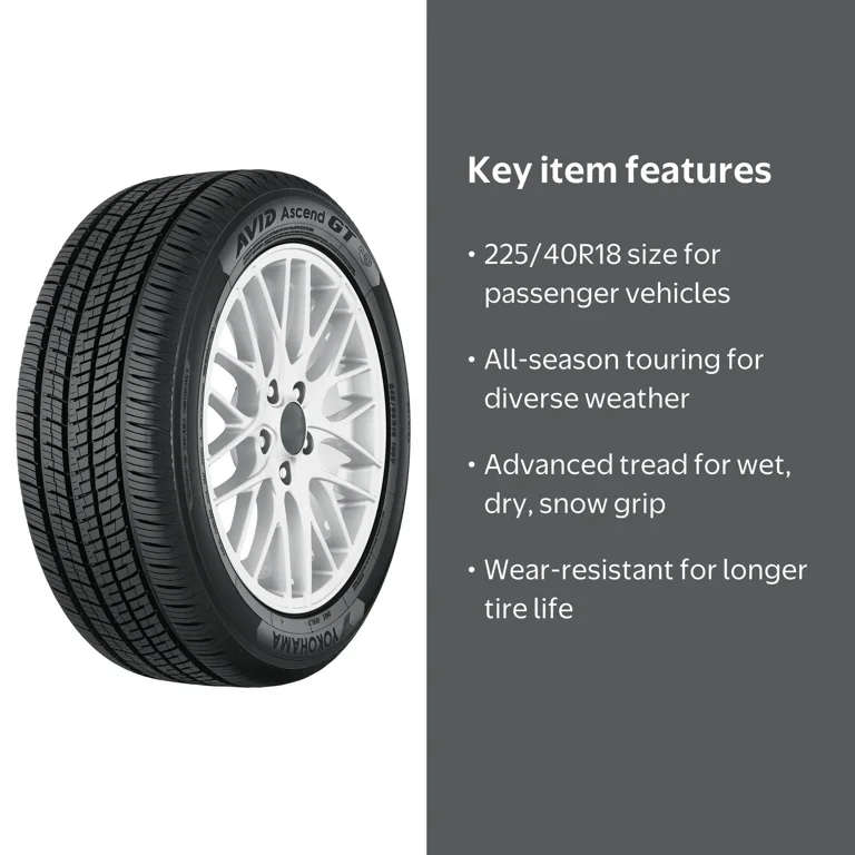 Yokohama, Passenger Tire, 225/40R18 88V, All Season Touring Grip