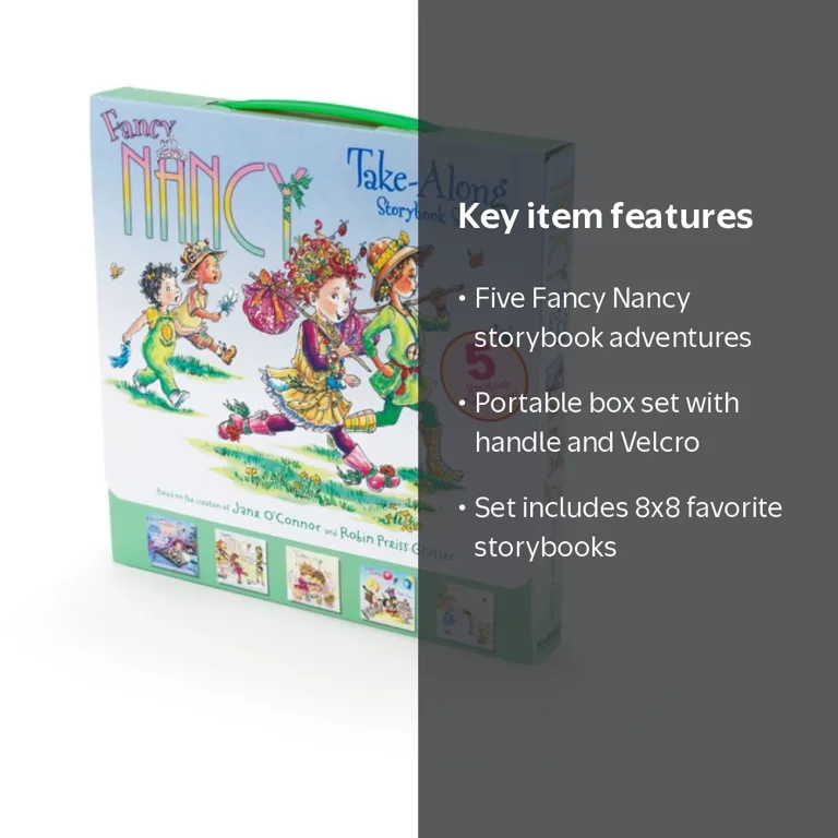 Fancy Nancy Take-Along Storybook Set, 5 Storybooks, Portable Box