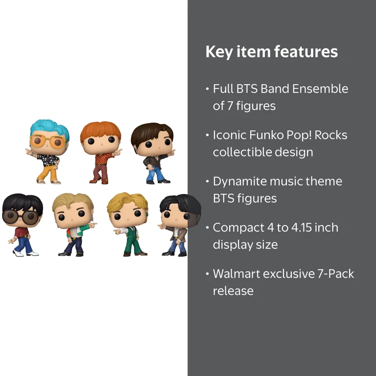 Funko Pop! Rocks Vinyl Figures: 7PK BTS - Dynamite - Walmart