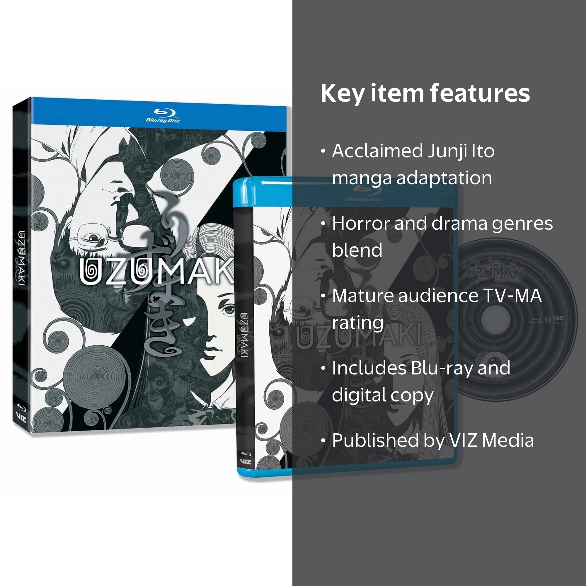 Uzumaki Includes Digital Blu-ray Anime Horror Drama TV-MA
