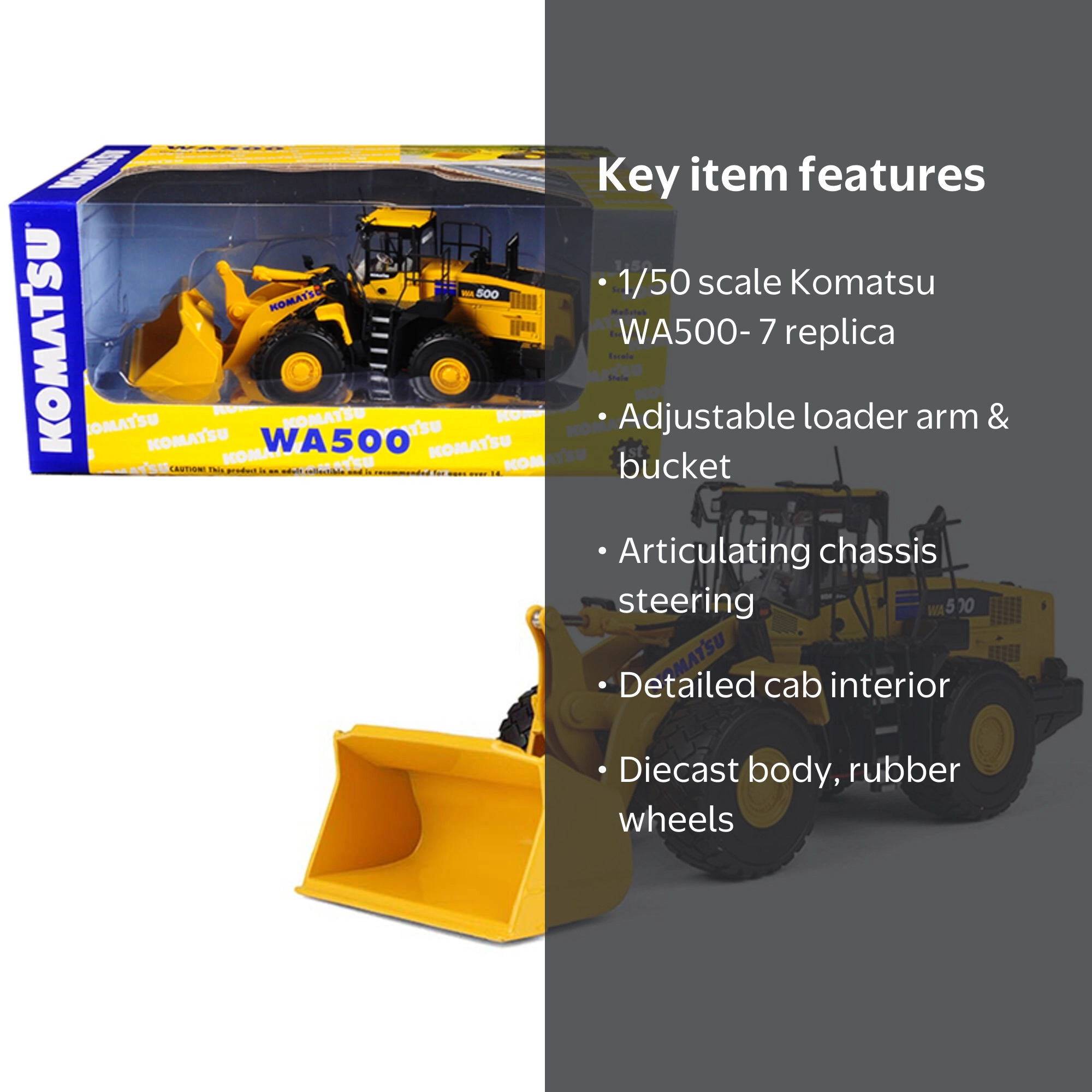 First Gear, Komatsu WA500-7 Articulating Wheel Loader, 50-3262