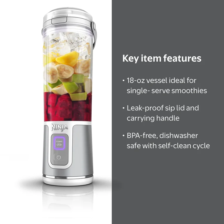Ninja, Portable Blender, 18 oz, Rechargeable USB-C White - Walmart.com