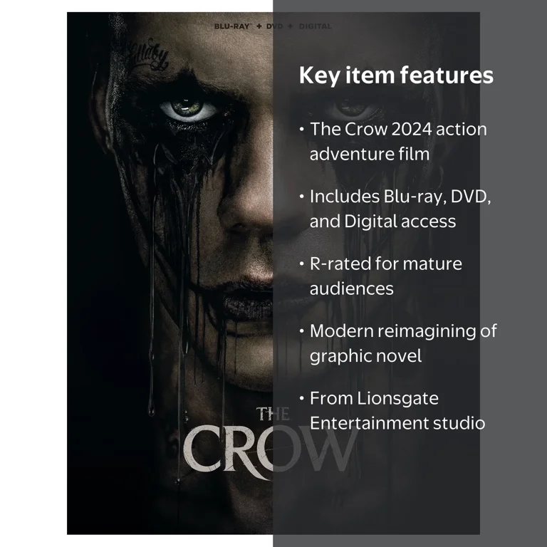 Lionsgate The Crow 2024 Blu-ray + DVD + Digital Action - Walmart.com