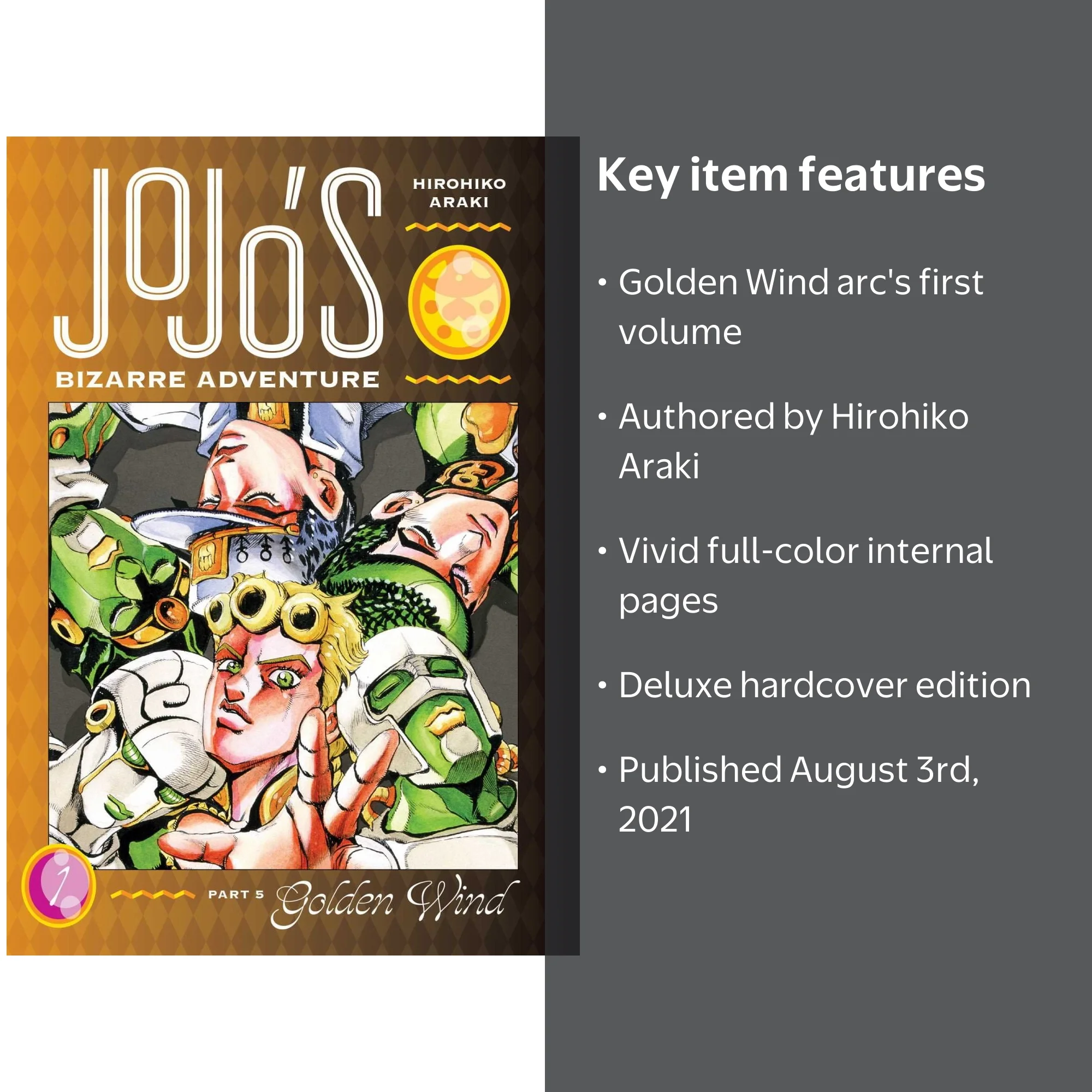 JoJo's Bizarre Adventure: Part 5--Golden Wind, Vol. 1, Hardcover