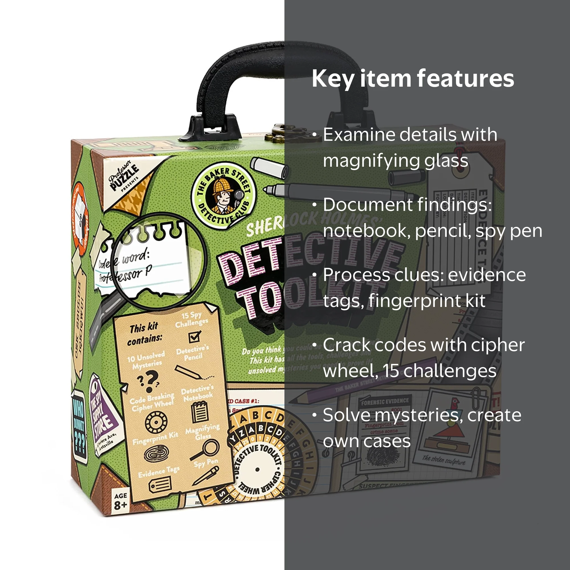 Toynk Toys, Sherlock Holmes Detective Toolkit, Includes Cipher
