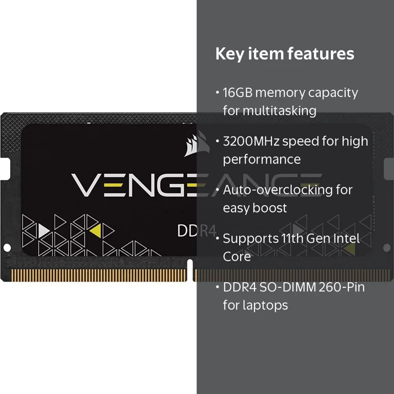 Corsair, Laptop Memory, CMSX16GX4M1A3200C22, 16GB DDR4 3200MHz