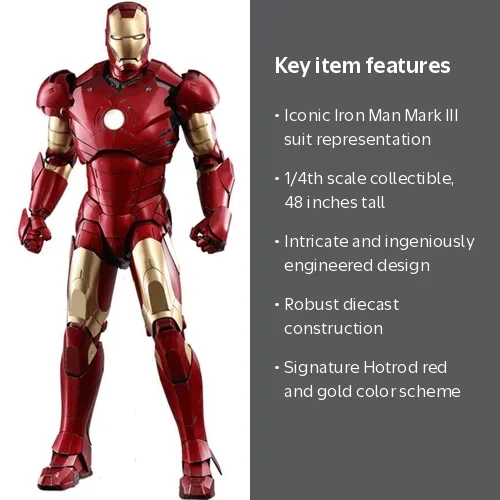 Marvel Movie Masterpiece Diecast Iron Man Mark III Collectible