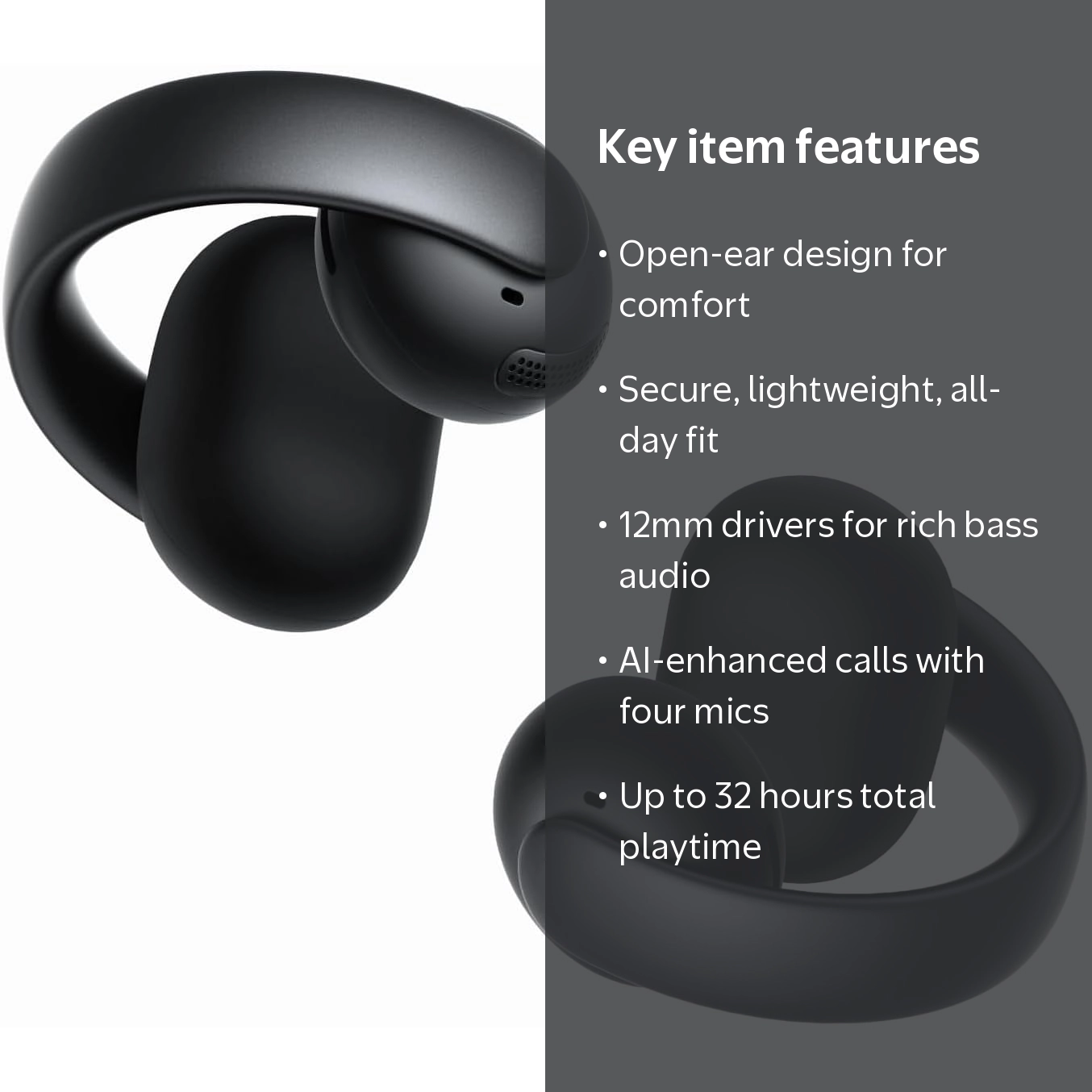 Soundcore AeroClip open-ear earbuds, 32-hour long-lasting