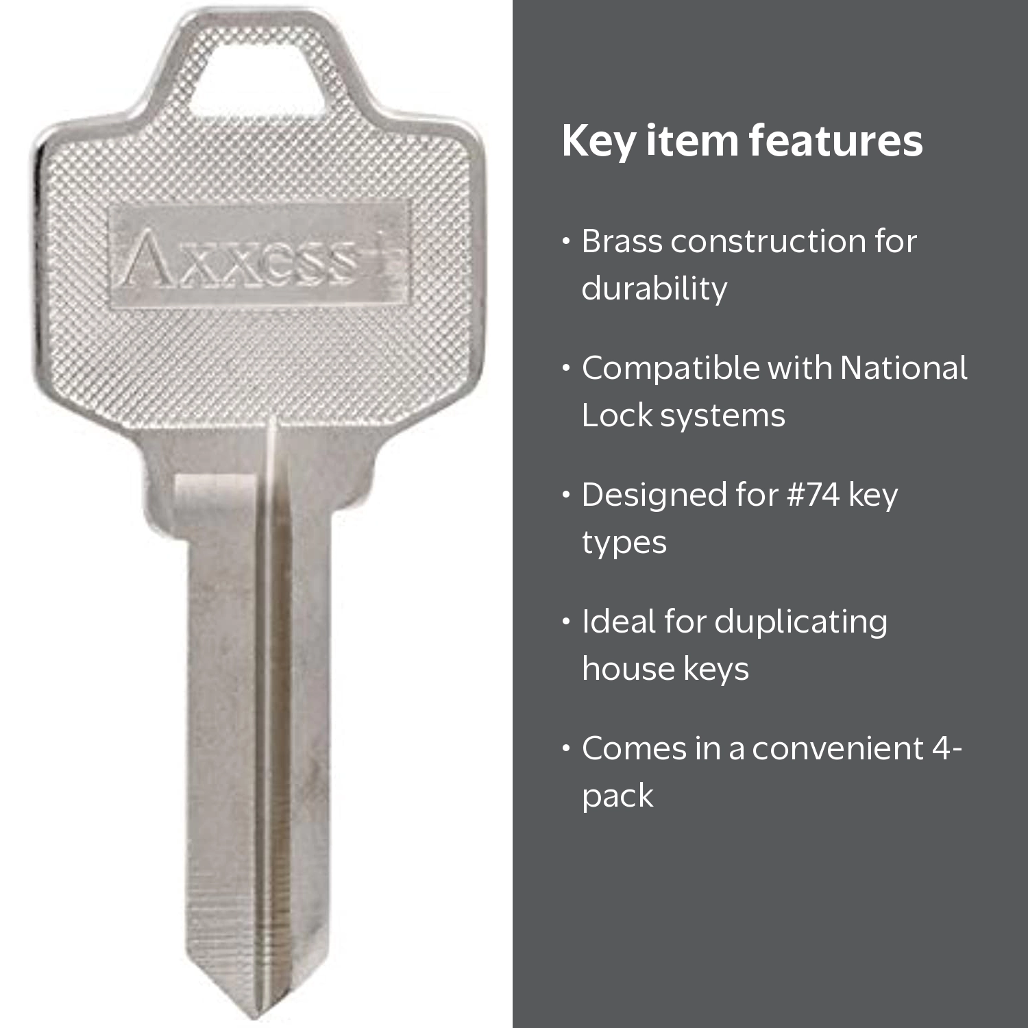 Hillman 87556 #74 Key, National Lock Blank Key, Brass - Walmart.com