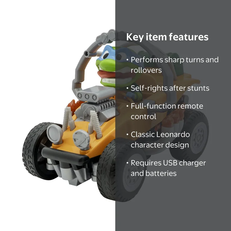 Teenage Mutant Ninja Turtles Leo's Roll Over RC, 5+, USB charger
