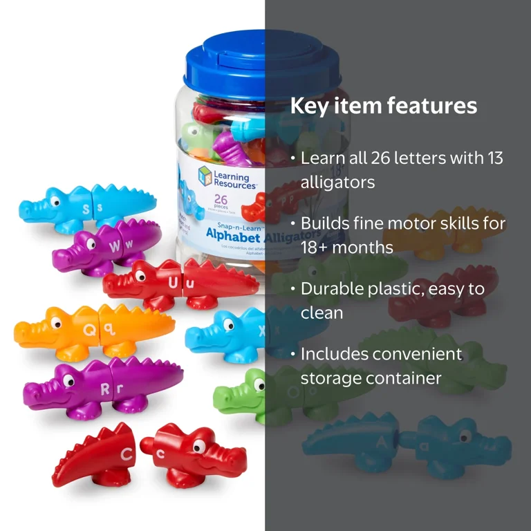 naf Angular 知育玩具 Learning Resources Snap-n-Learn Alphabet Alligators Toddler Toys